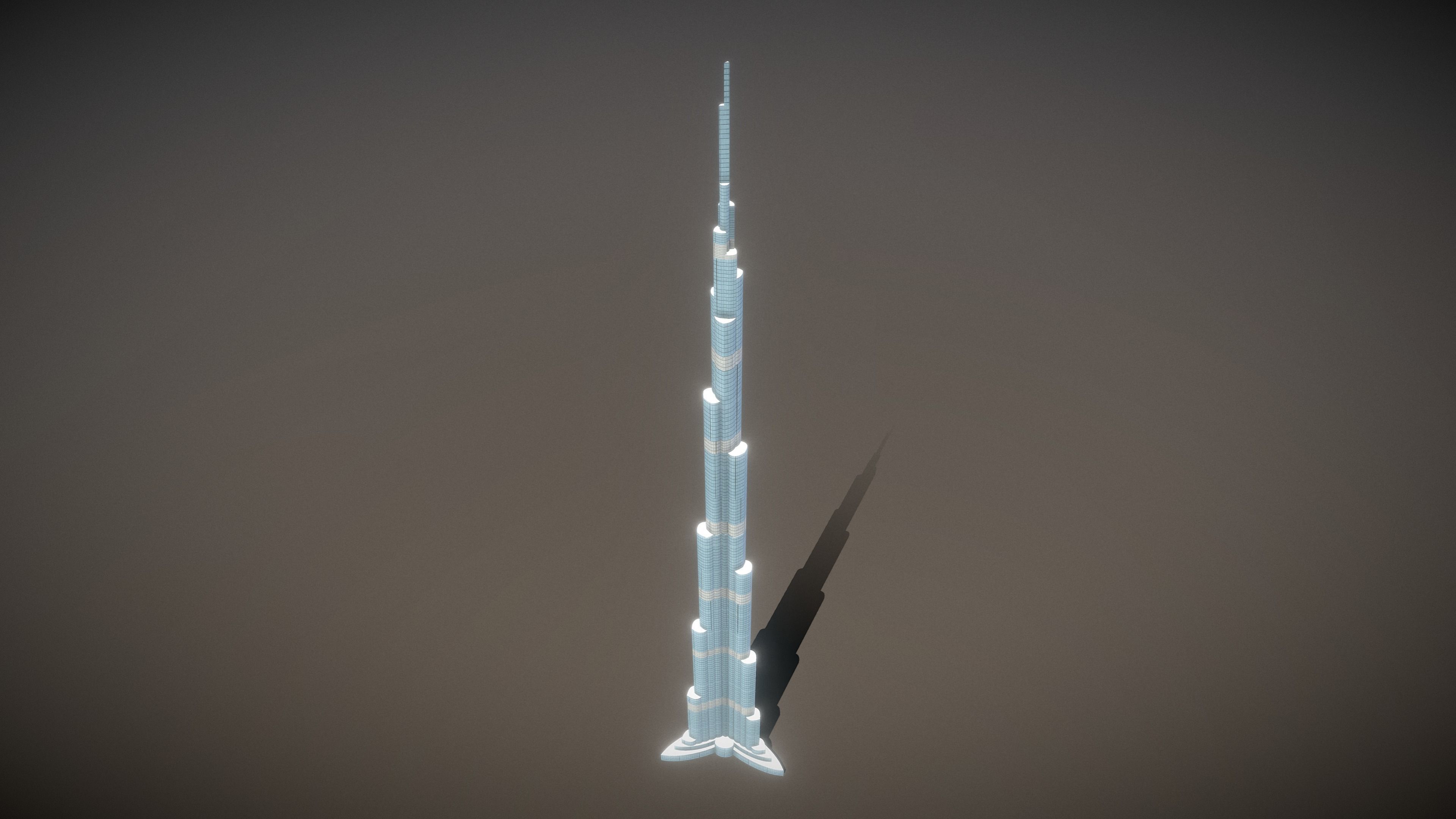 Burj Khalifa Low-poly 3D model_3