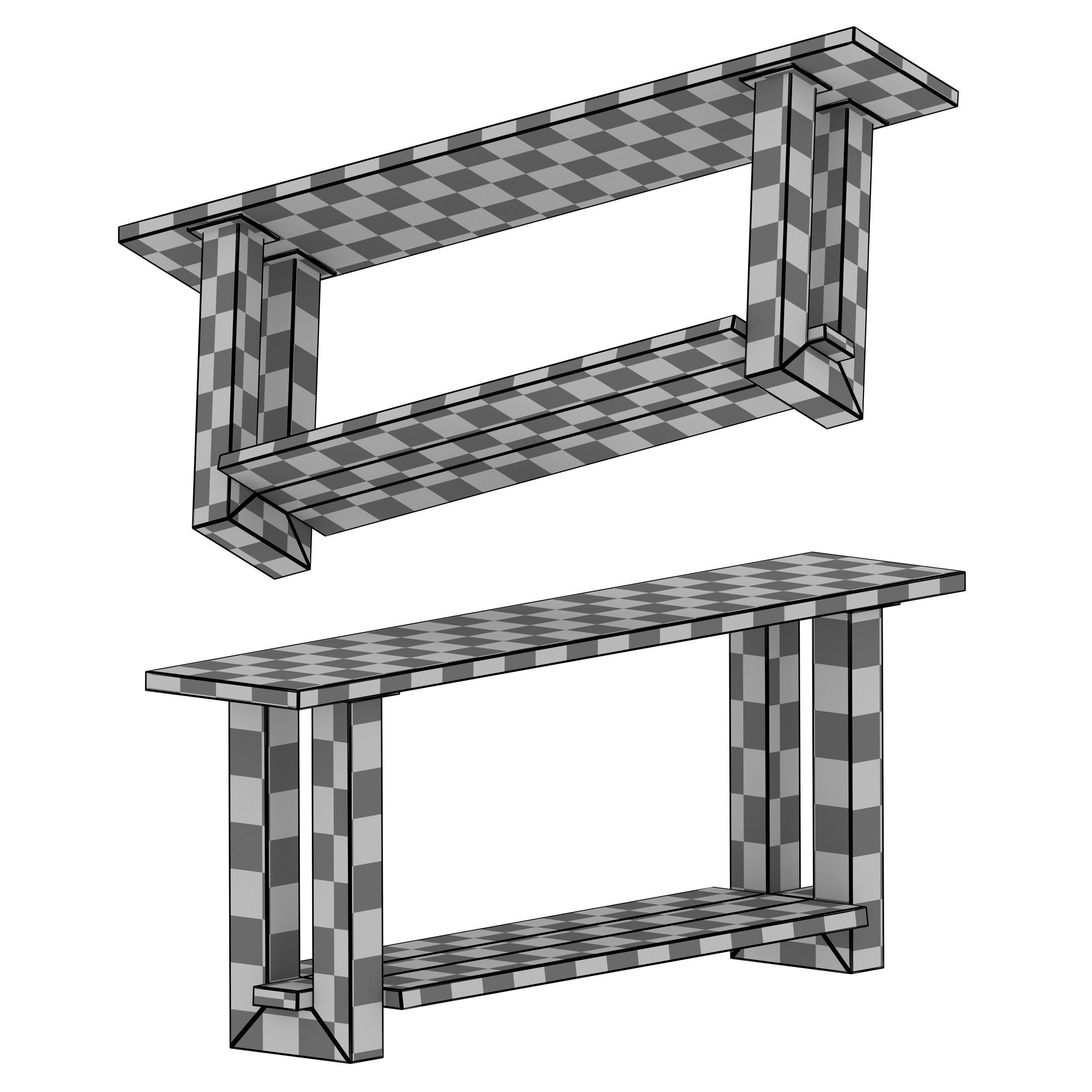 Console - side table Athens Oldwood 3D model_10