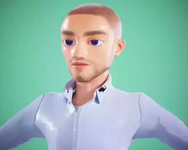 cartoon rigged  boy Low-poly 3D model