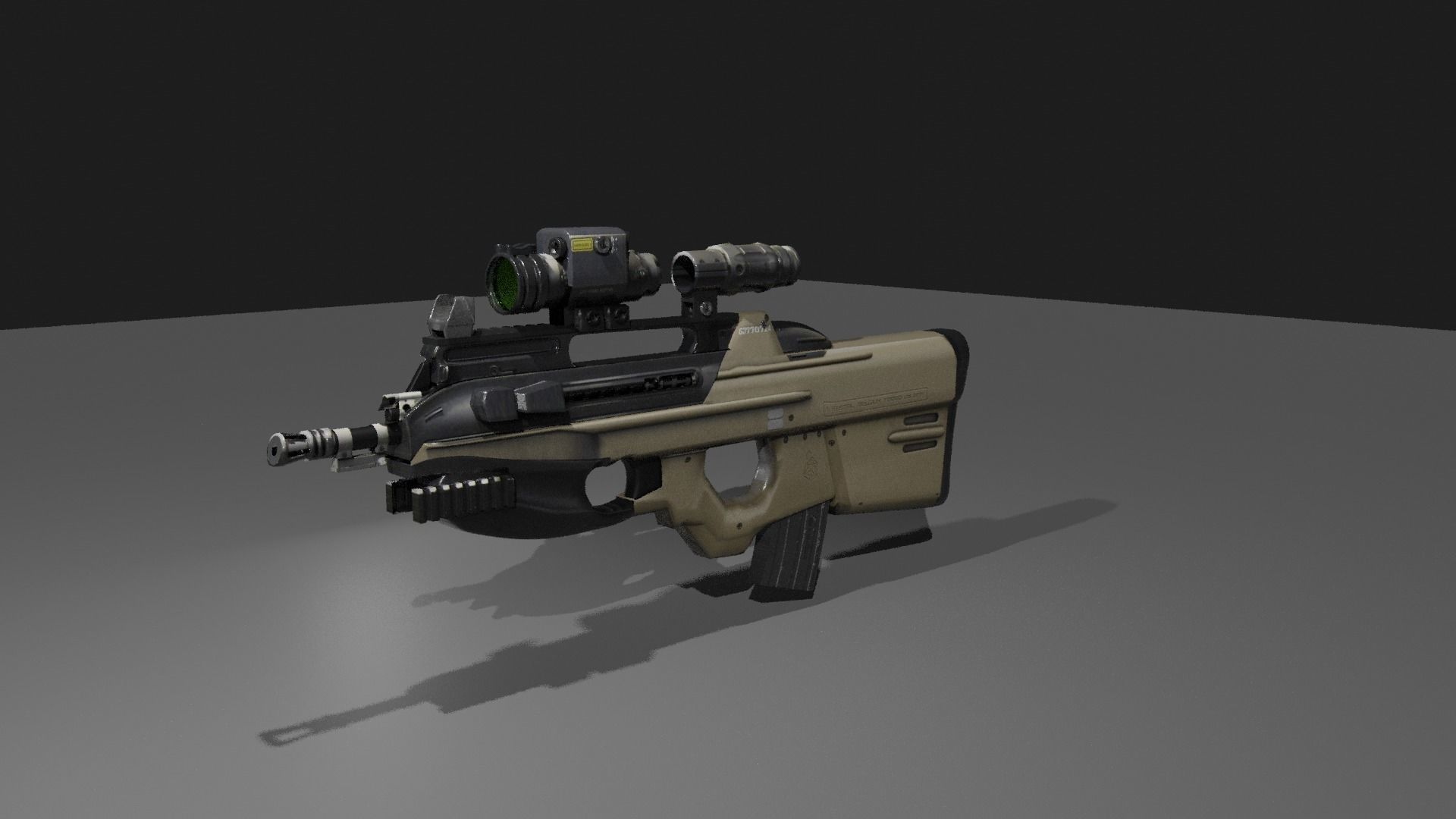 Fn F2000 Low-poly 3D model_6
