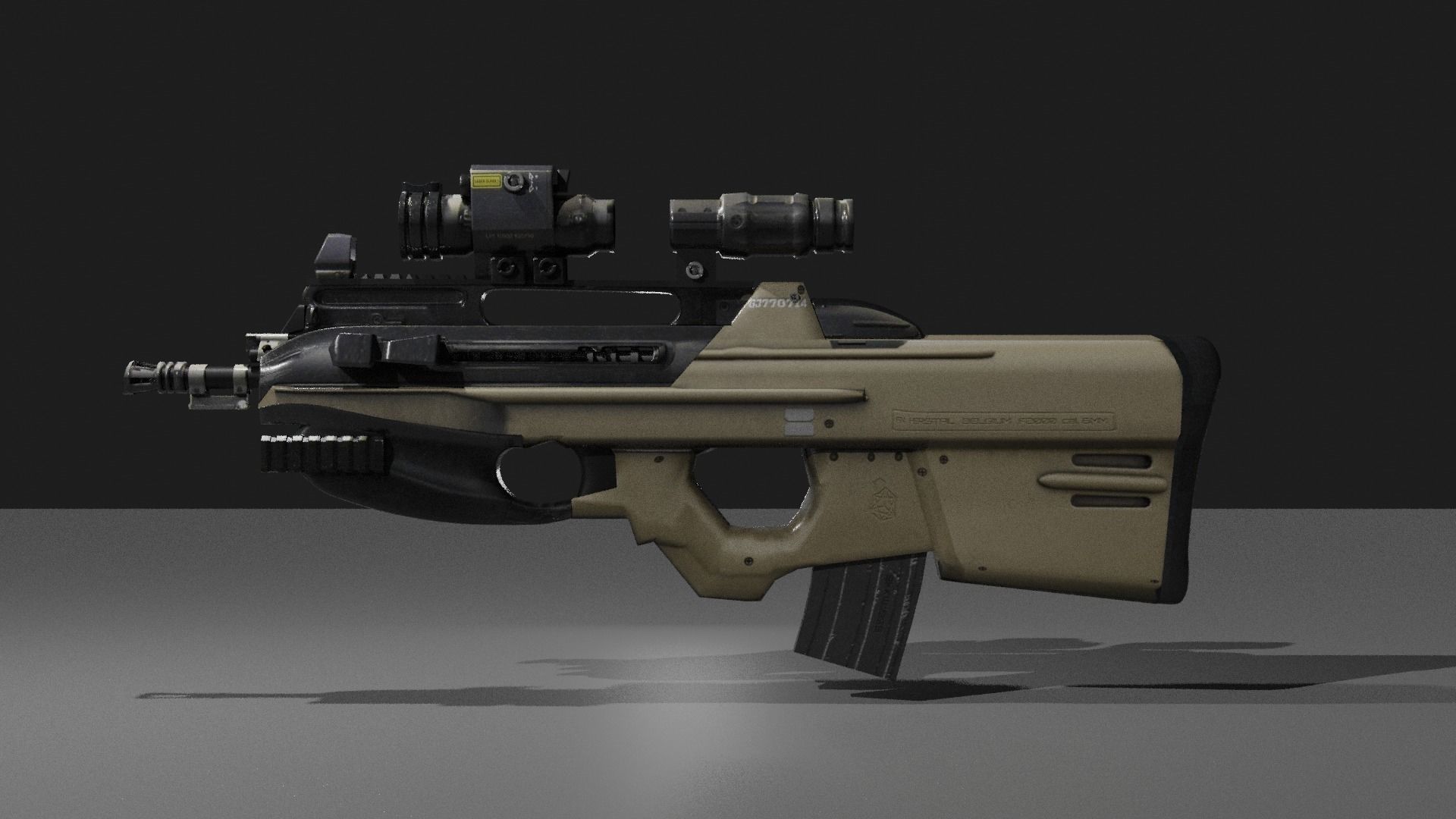 Fn F2000 Low-poly 3D model_2