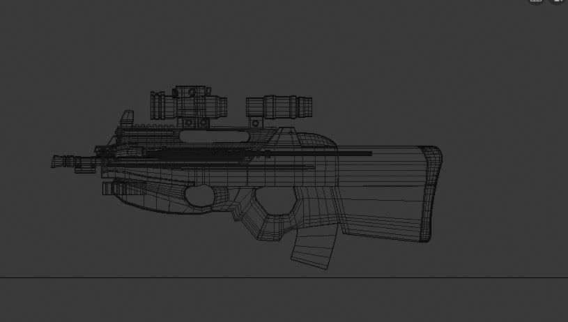 Fn F2000 Low-poly 3D model_9