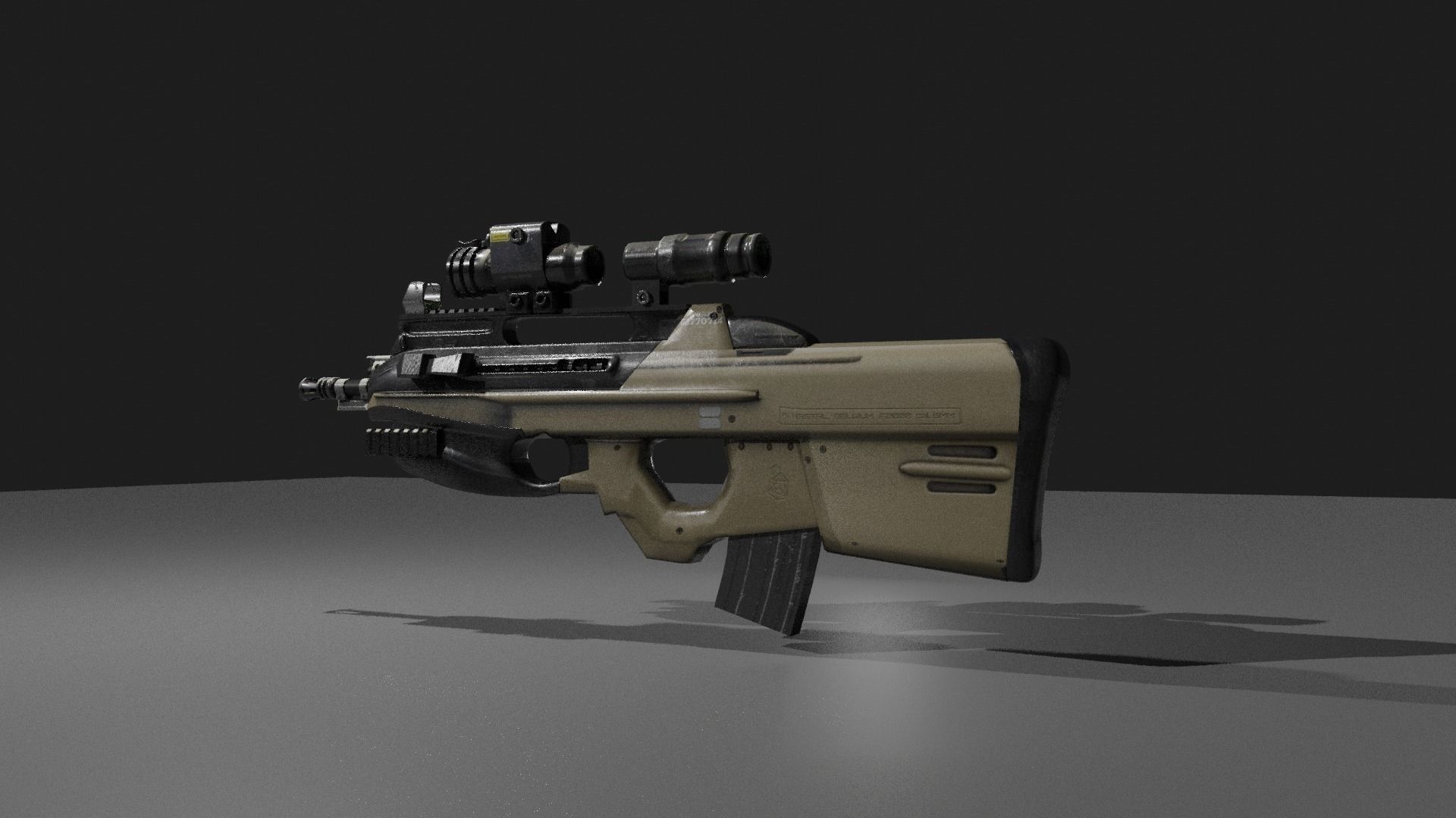 Fn F2000 Low-poly 3D model_5