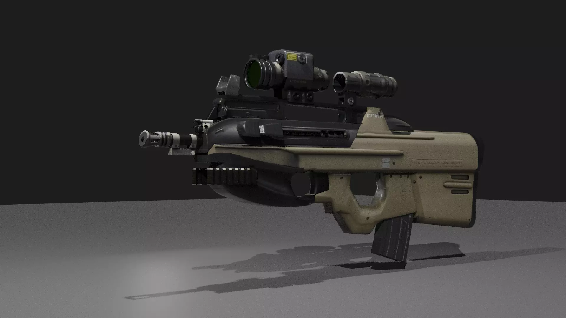 Fn F2000 Low-poly 3D model_0