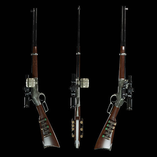 Charming shotgun Low-poly 3D model