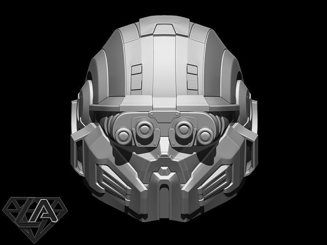 Halo custom helmet with night visor 3D print model