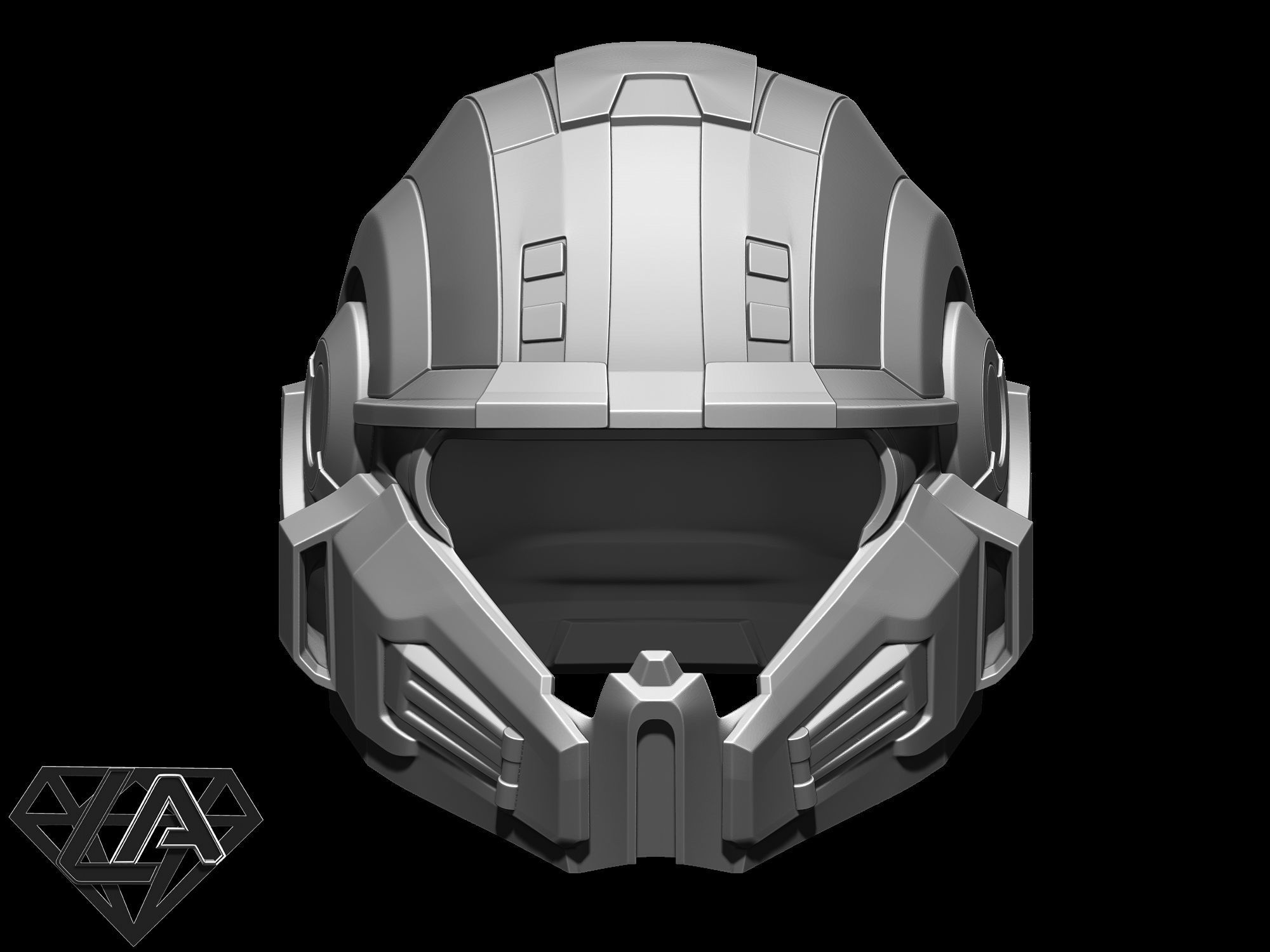 Halo custom helmet with night visor 3D print model_4