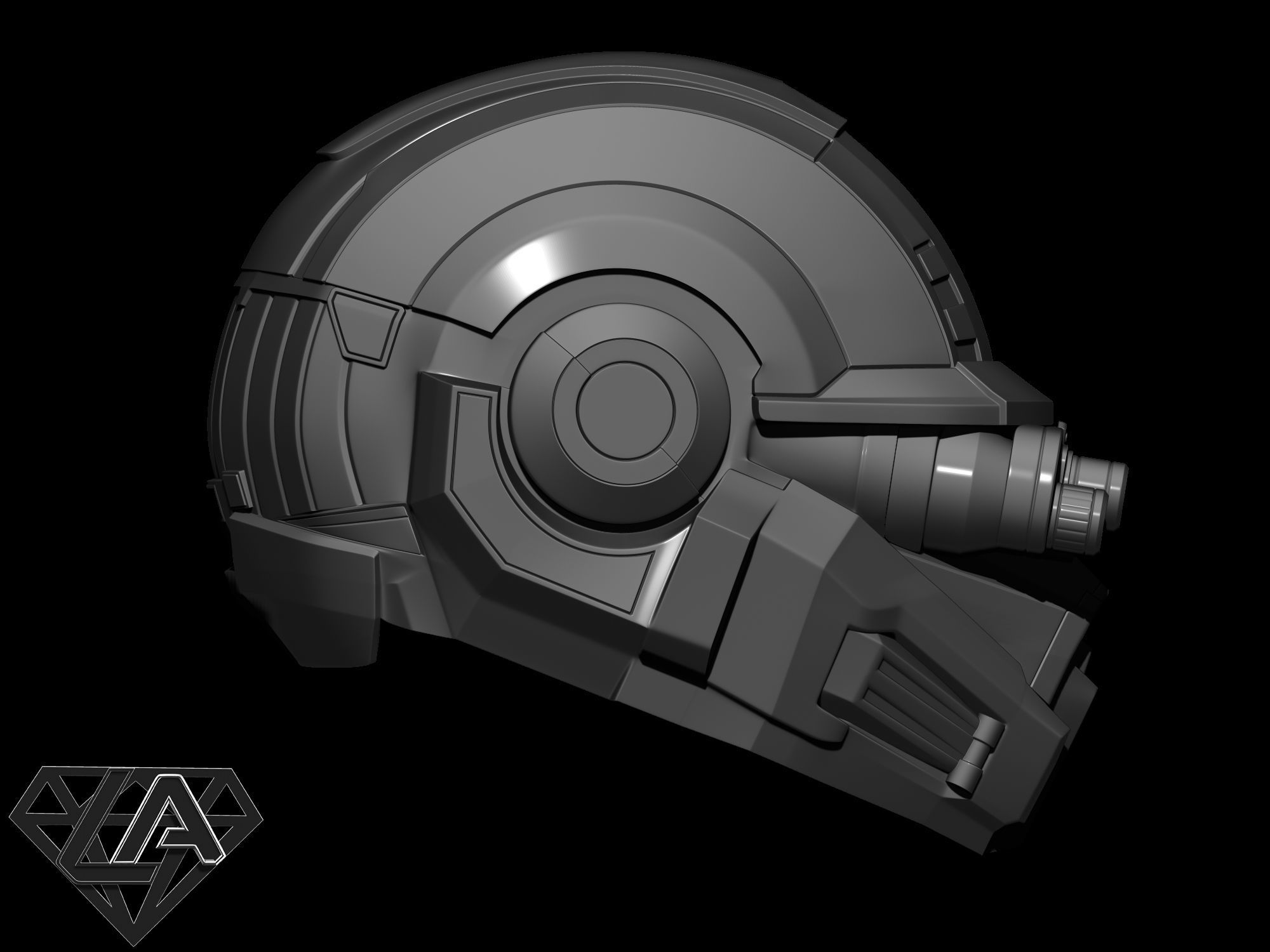 Halo custom helmet with night visor 3D print model_12