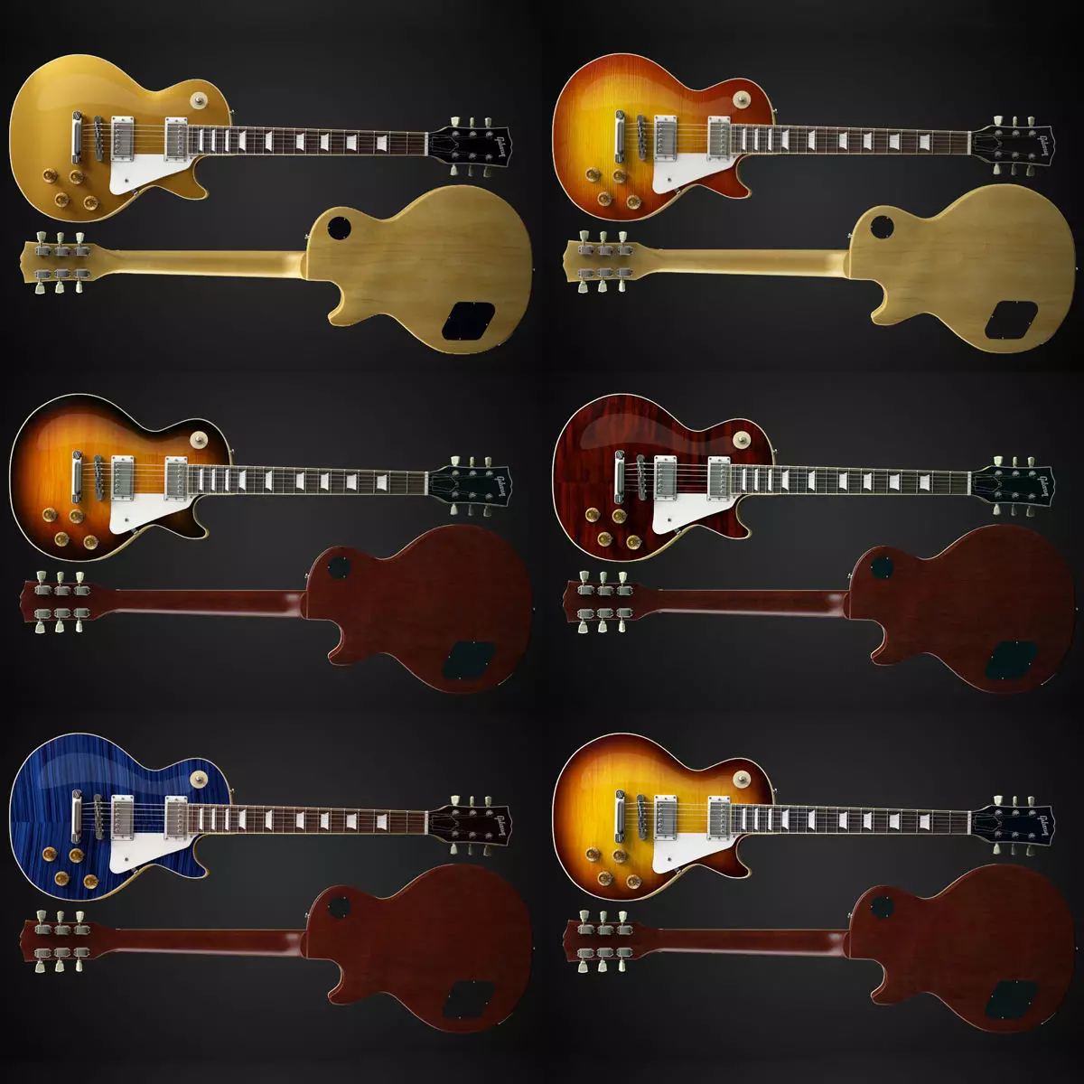 Gibson Les Paul guitar 3D model_0