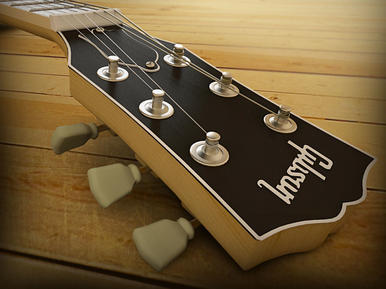 Gibson Les Paul guitar 3D model_4