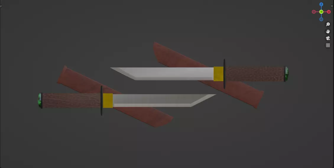 Twin Tanto Daggers Free low-poly 3D model