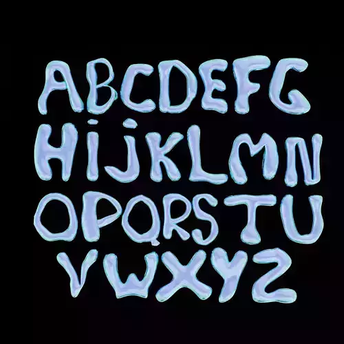 3D letters set of alphabet Low-poly 3D model