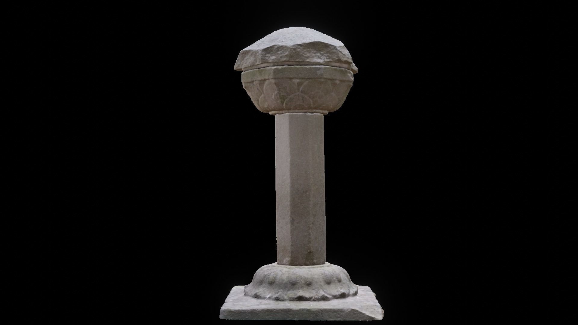 Stone lantern at Wonwonsa Temple Site 3D model_2