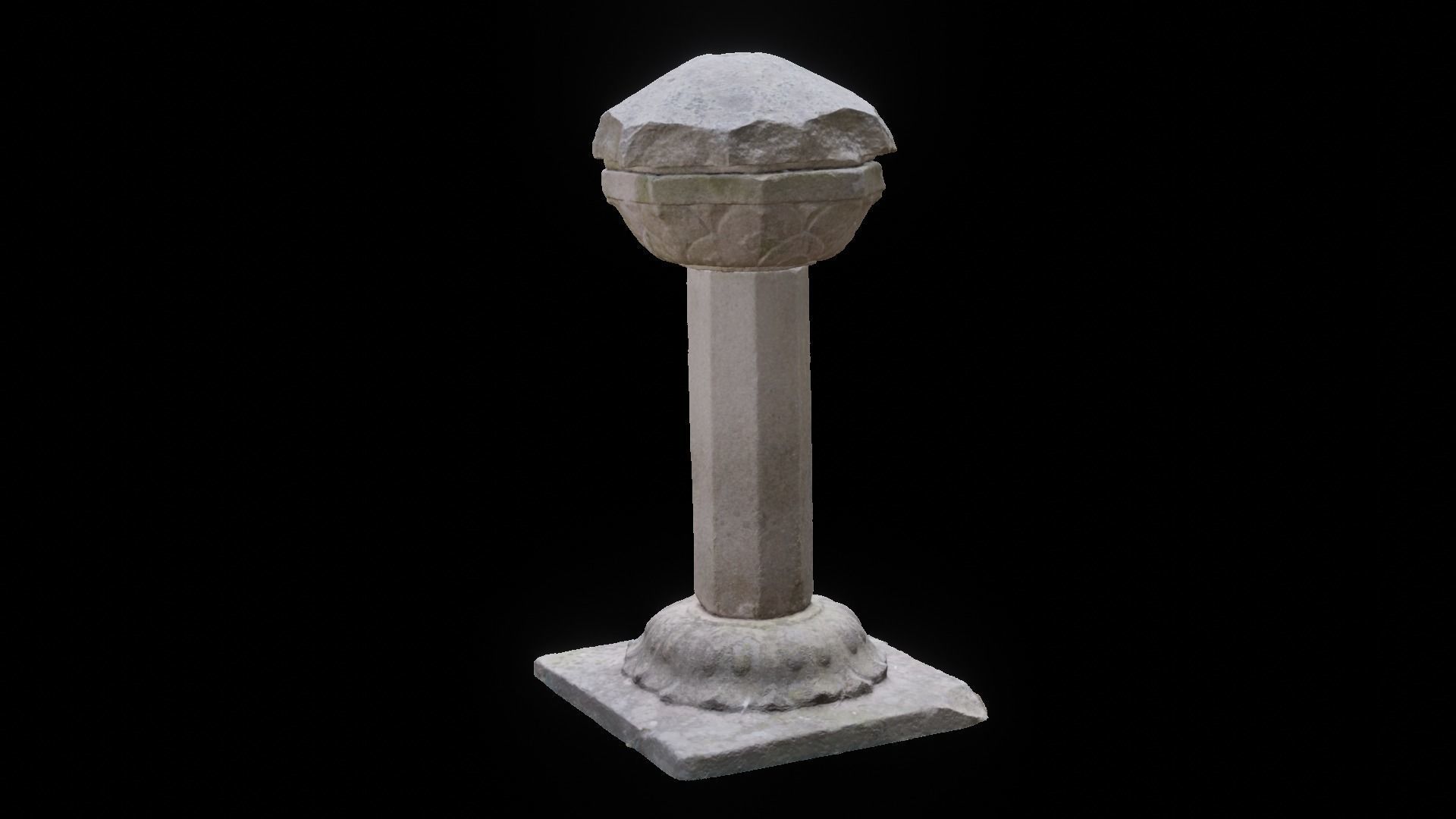 Stone lantern at Wonwonsa Temple Site 3D model_1