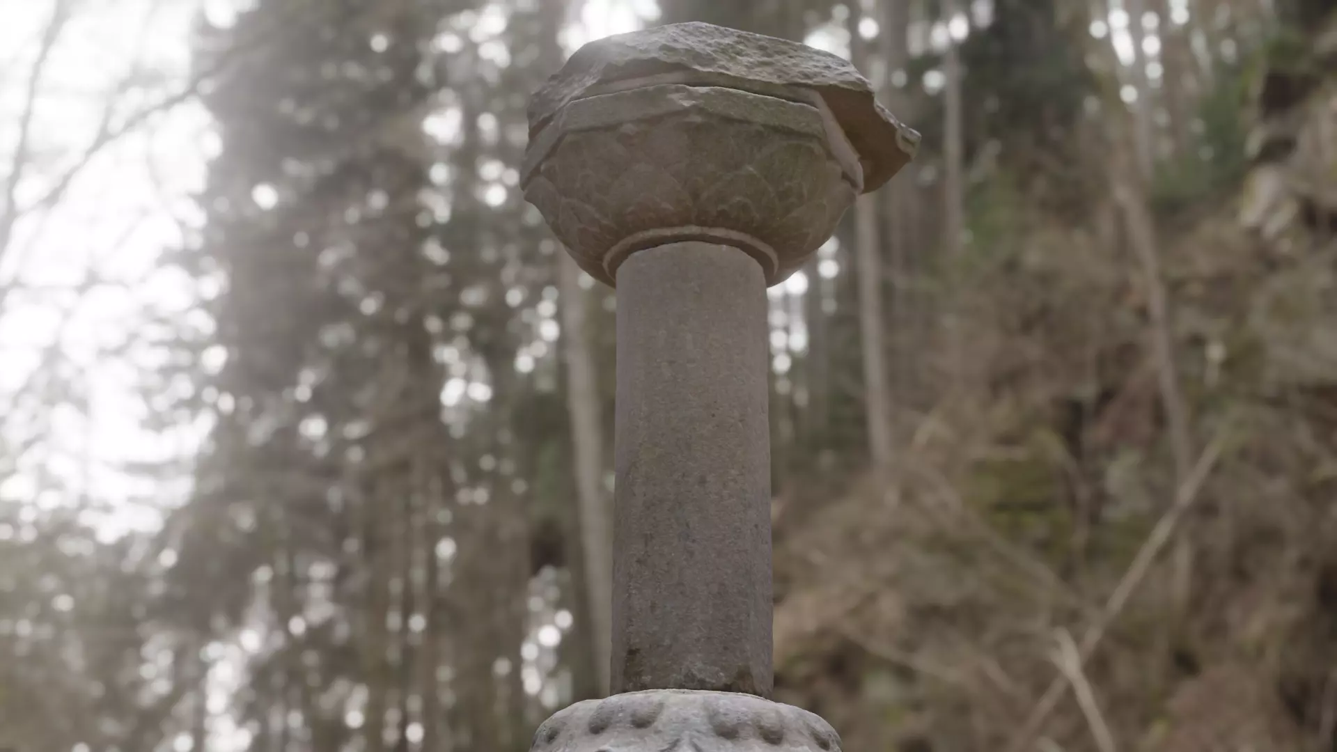 Stone lantern at Wonwonsa Temple Site 3D model_0