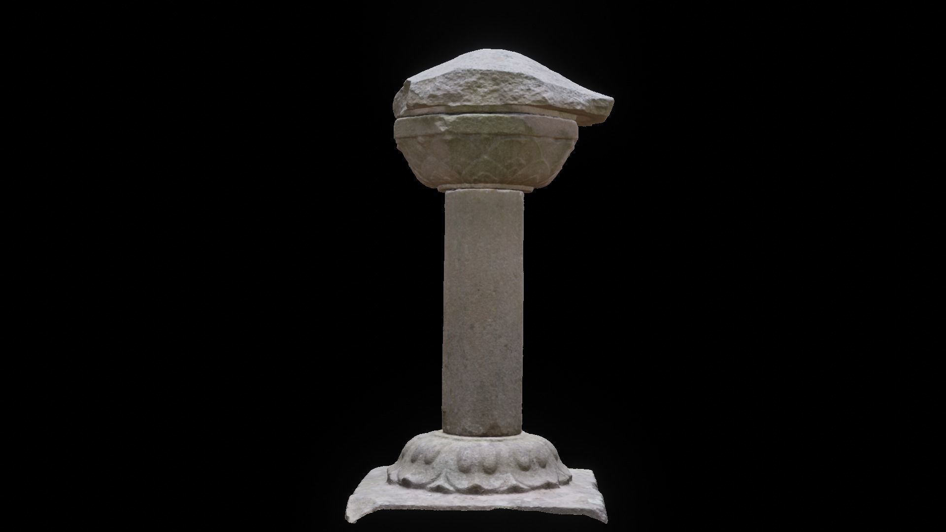 Stone lantern at Wonwonsa Temple Site 3D model_3