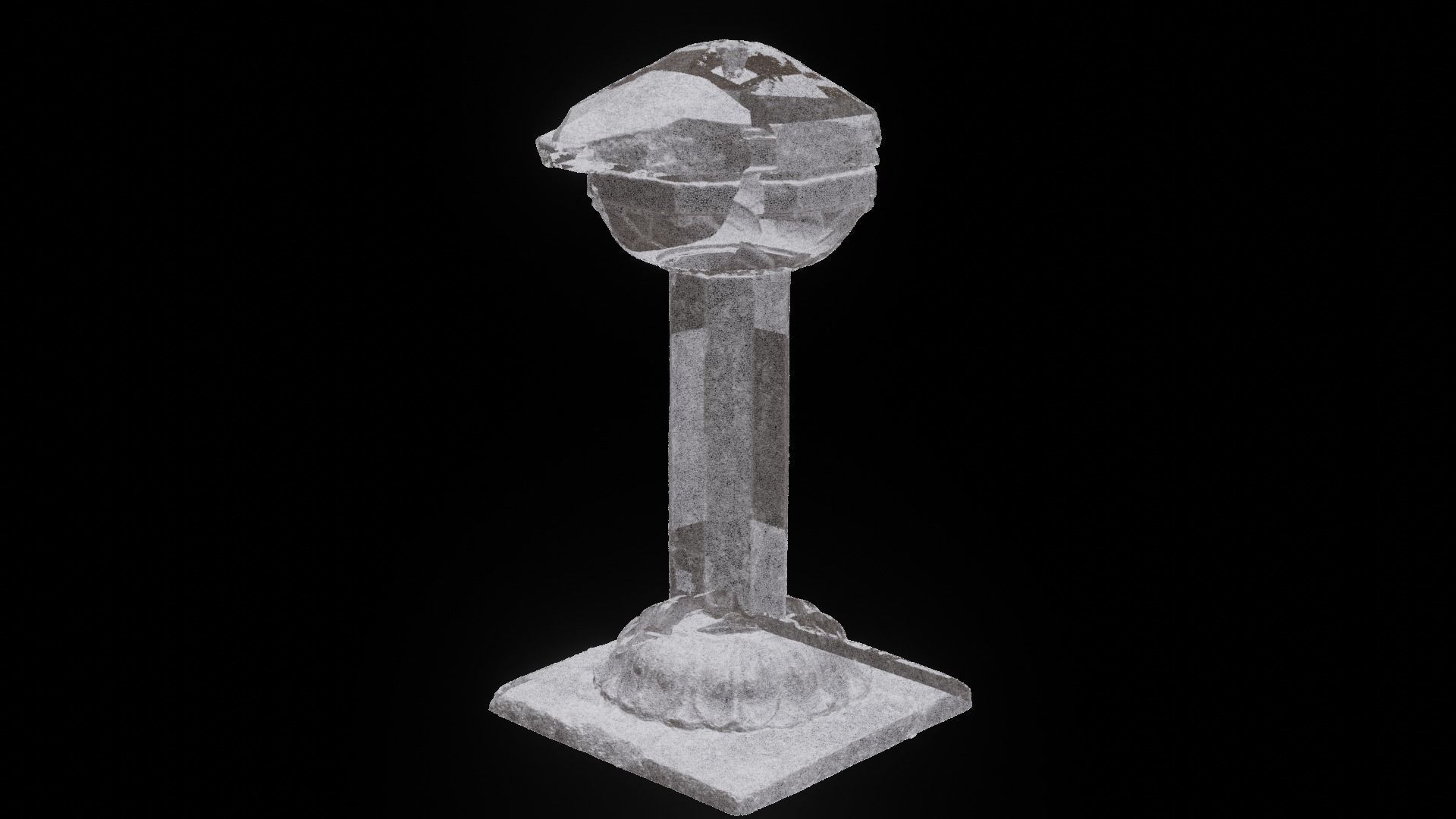 Stone lantern at Wonwonsa Temple Site 3D model_5