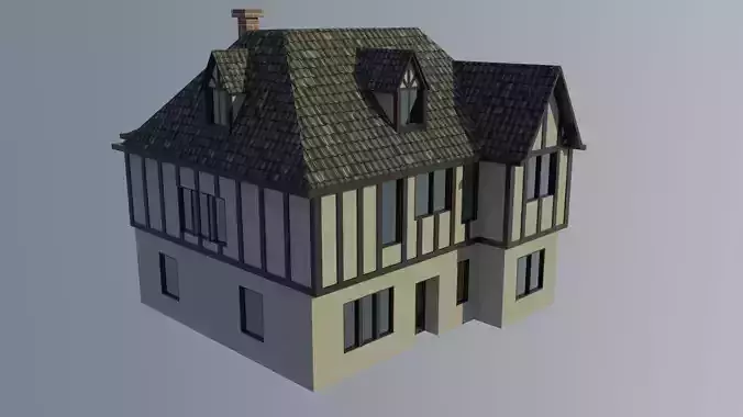 Low Poly European-Style House