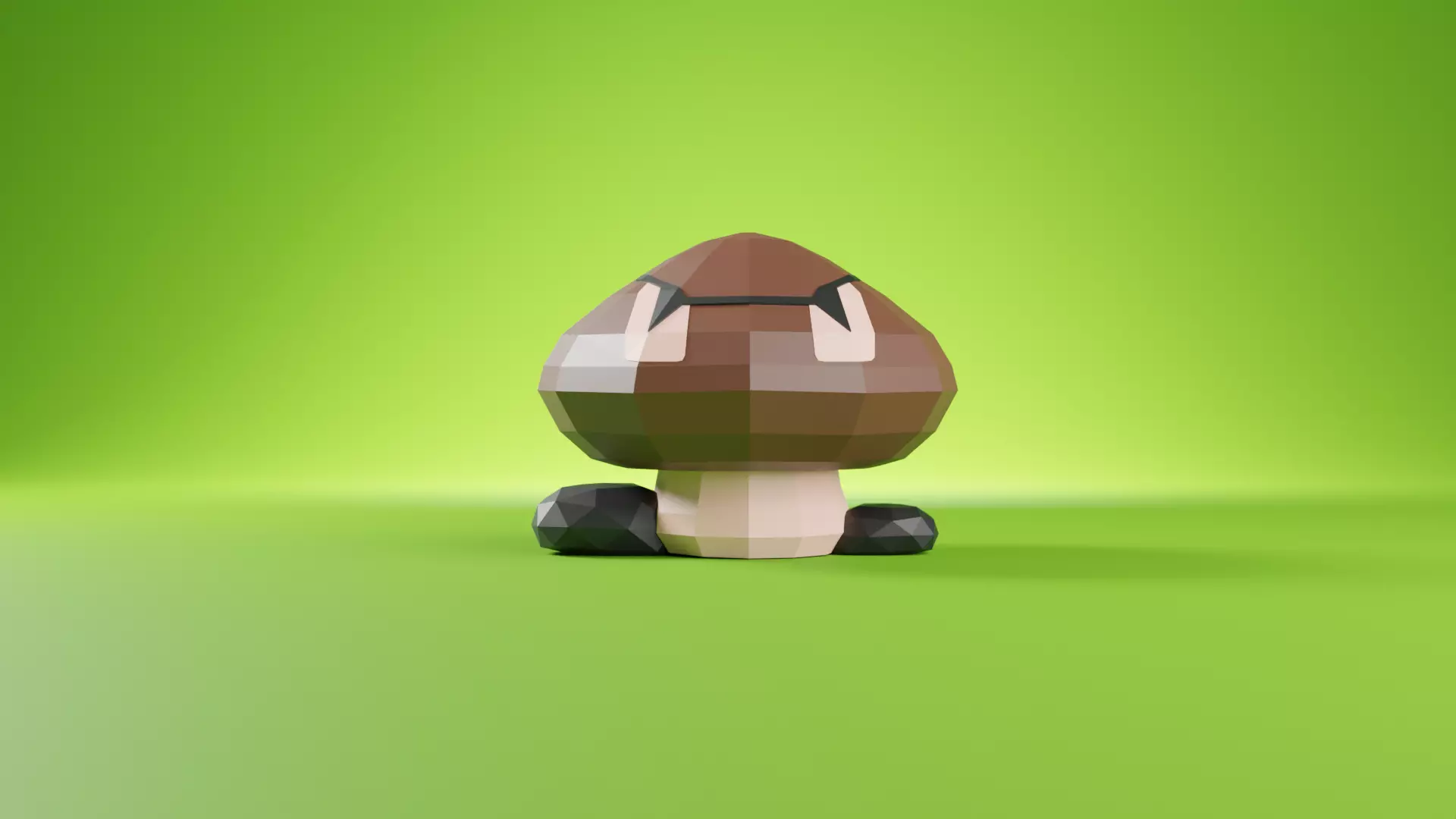 Goomba Super Mario Bros Low Poly Low-poly 3D model_0