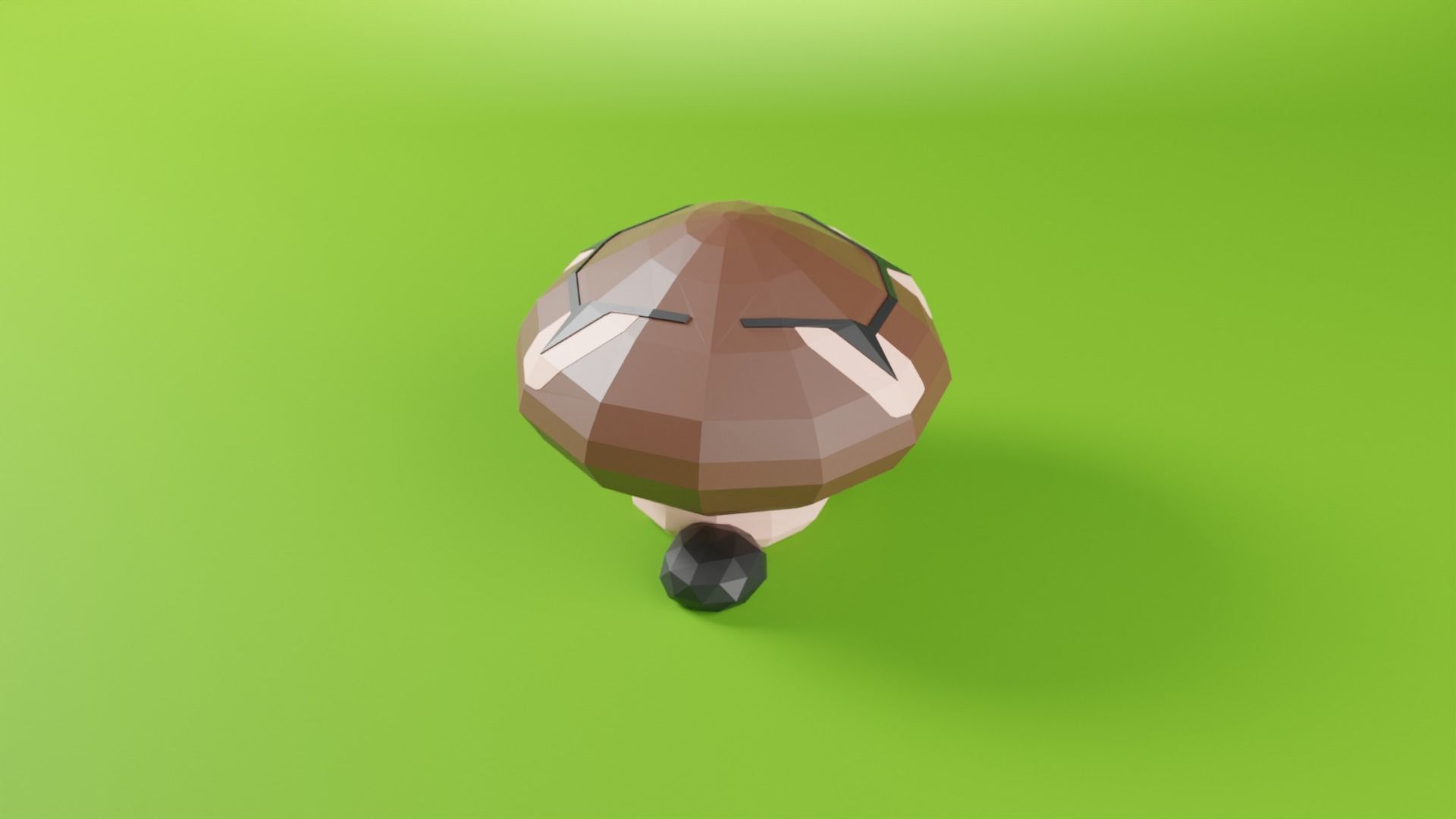 Goomba Super Mario Bros Low Poly Low-poly 3D model_2