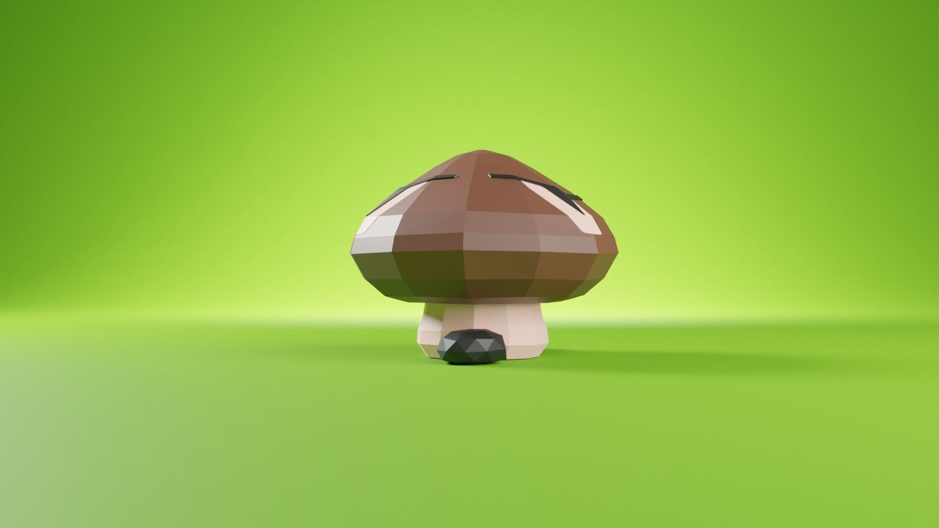 Goomba Super Mario Bros Low Poly Low-poly 3D model_1