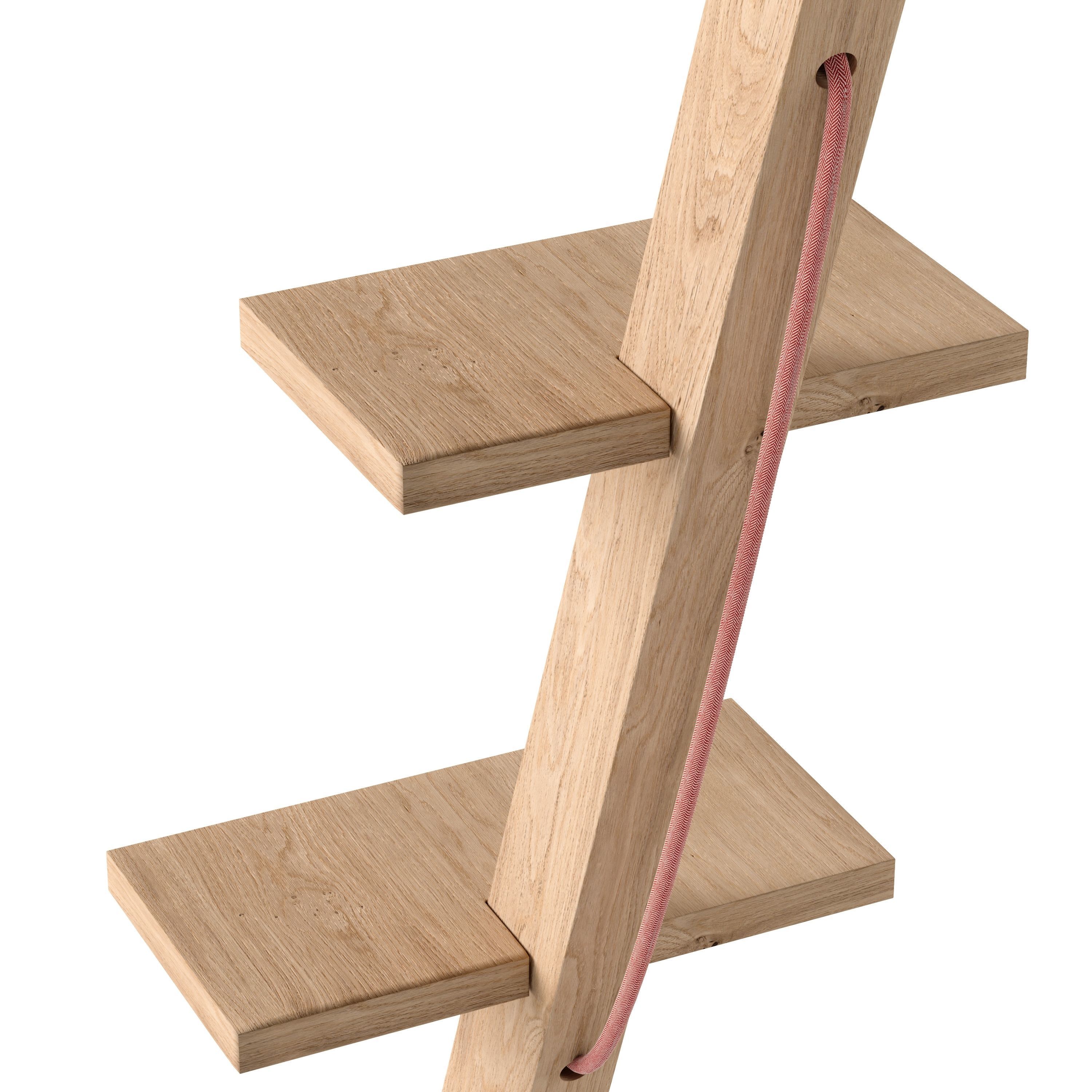 Wooden adjustable floor lamp with cone shade 3D model_5