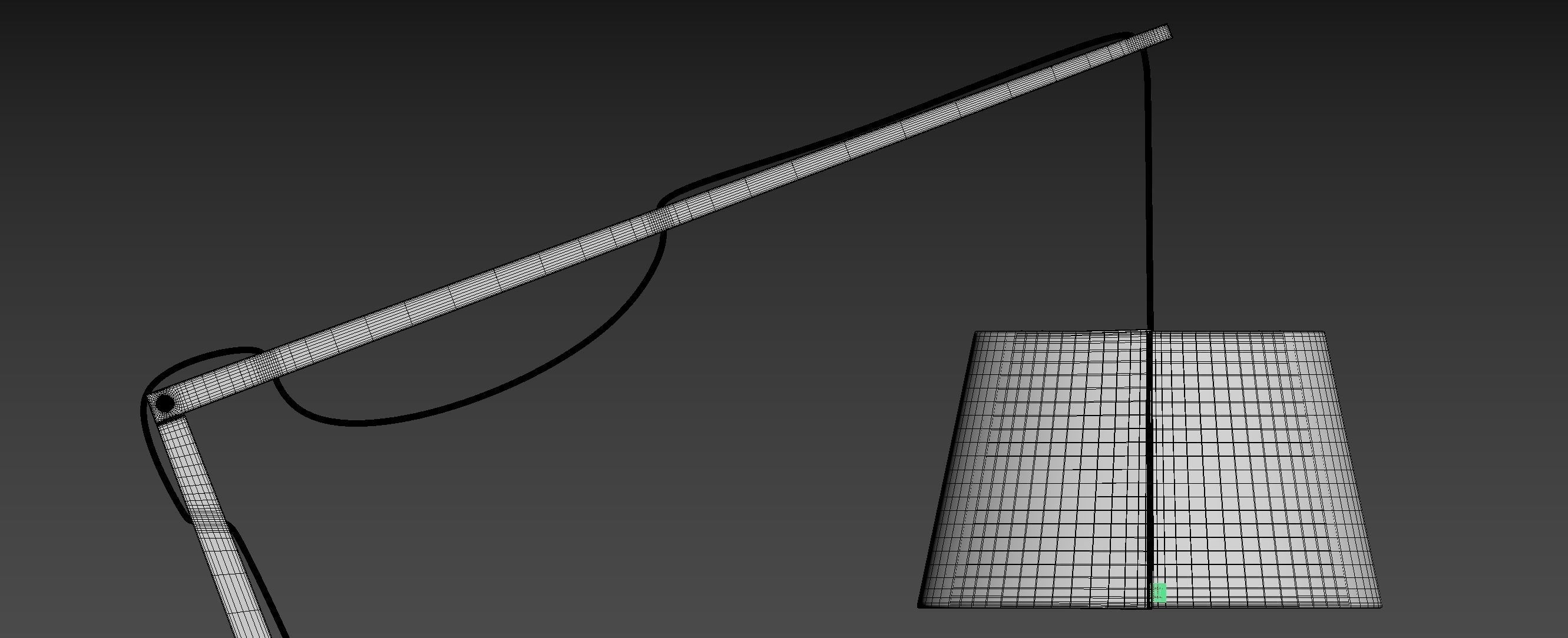 Wooden adjustable floor lamp with cone shade 3D model_7