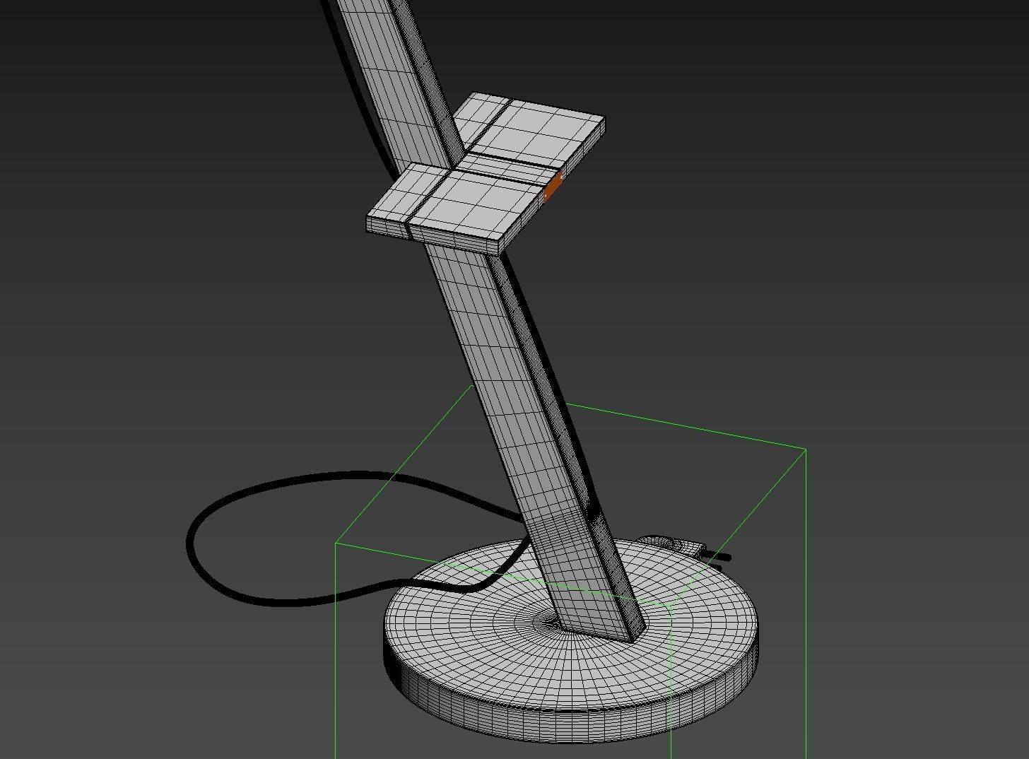 Wooden adjustable floor lamp with cone shade 3D model_8