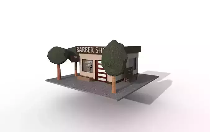 Barber Shop Low-poly 3D model