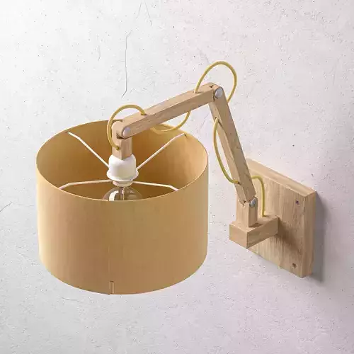 Wooden Wall Lamp with Shade