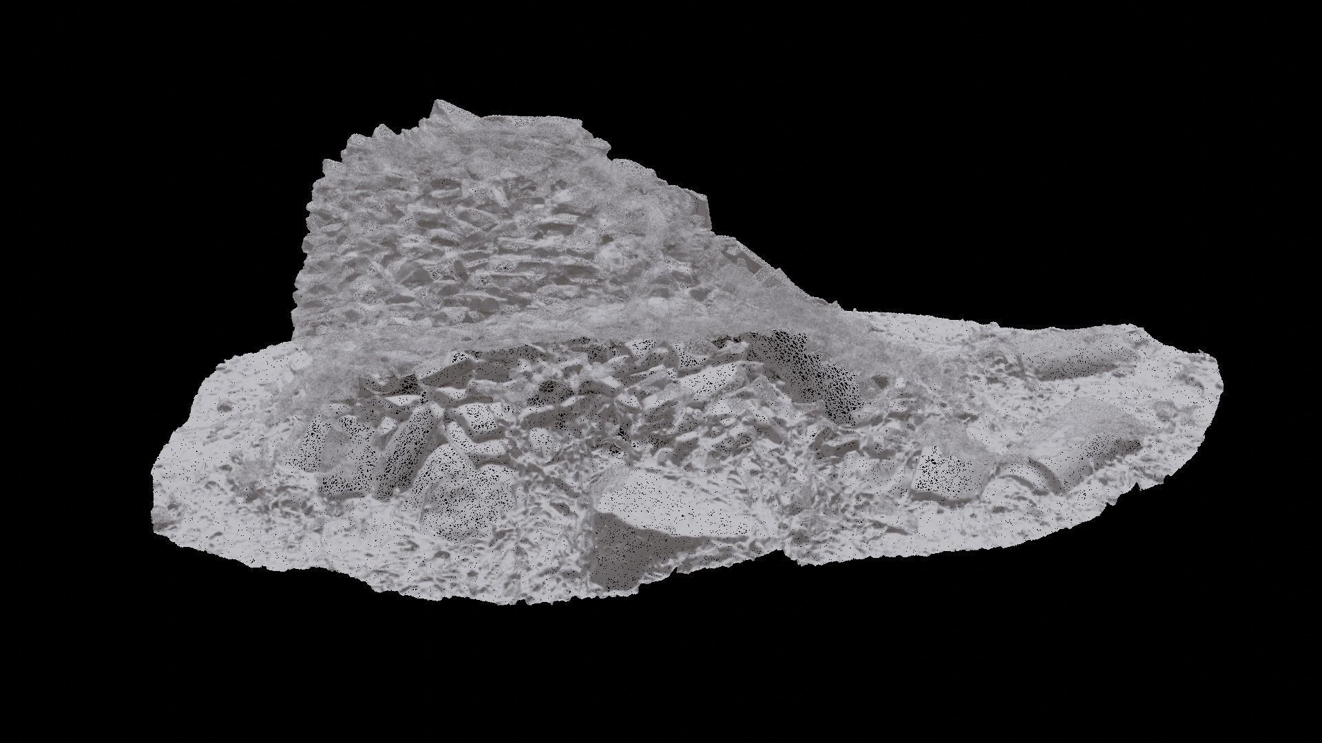 a heap of stones in a Wonwonsa temple site 3D model_5