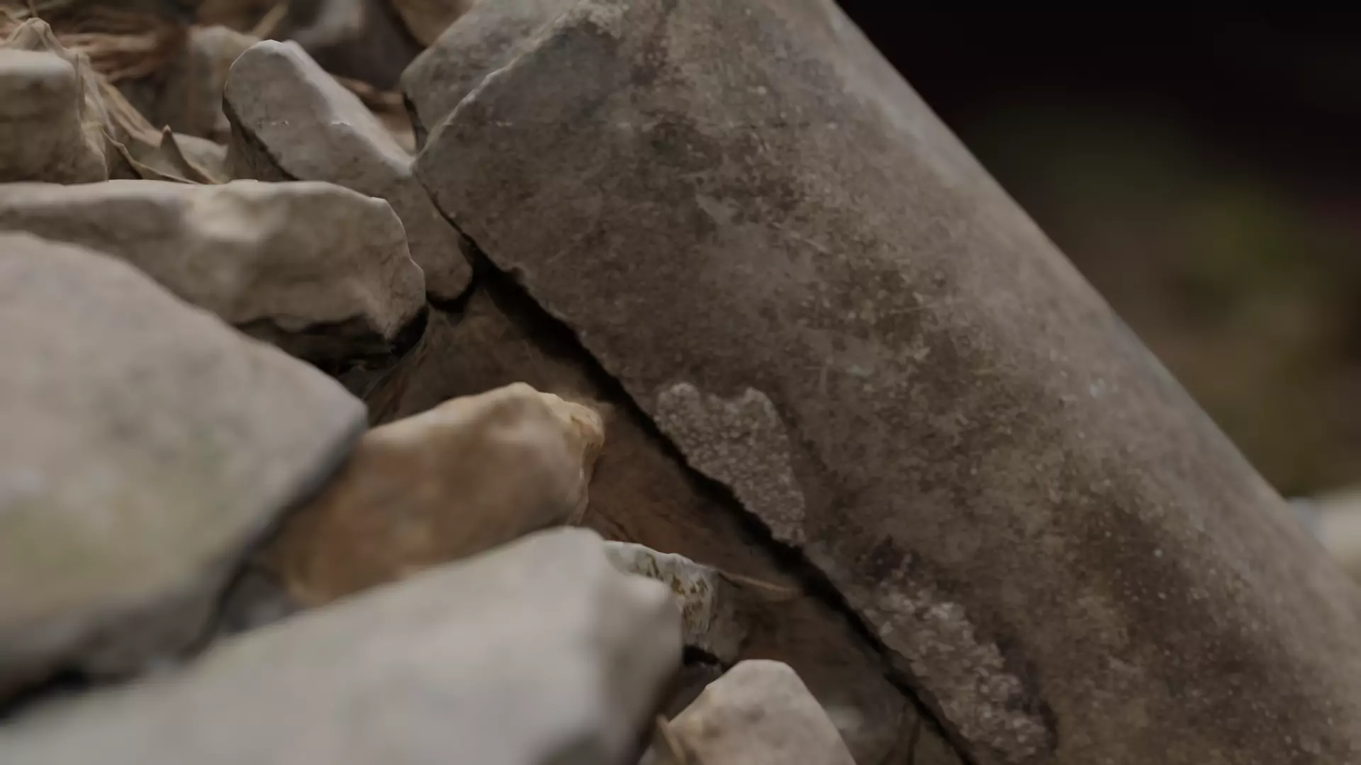 a heap of stones in a Wonwonsa temple site 3D model_0