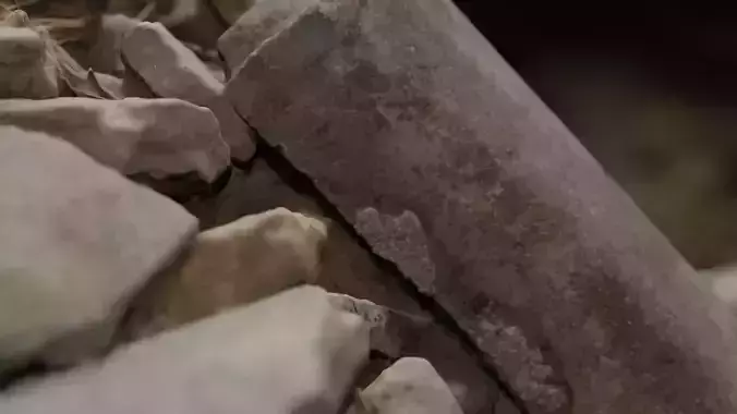 a heap of stones in a Wonwonsa temple site