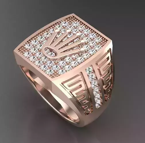 Solitaire Wedding Engagement Women Ring 3D printed ring 3D print