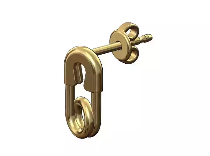 Safety pin stud earring