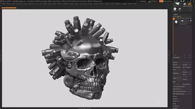 skull robot head a06 3D print model