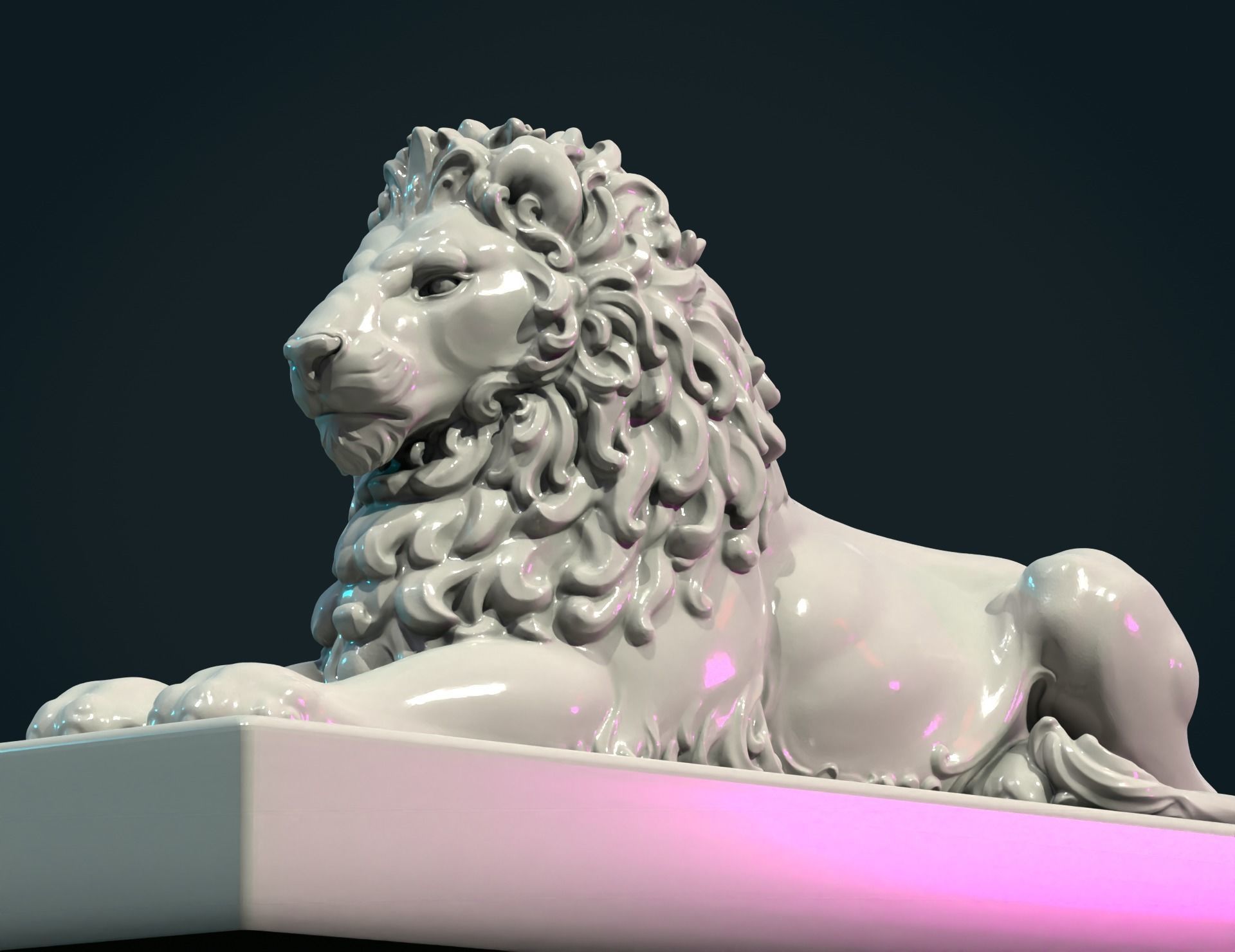 Lion Sculpture 3D print model_5