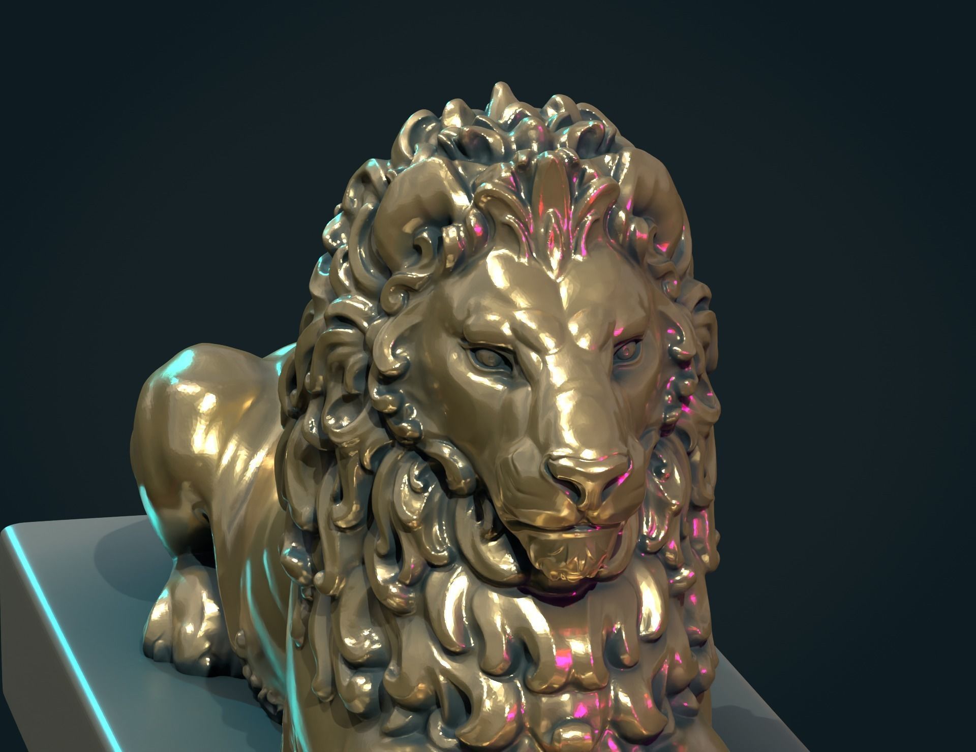 Lion Sculpture 3D print model_10