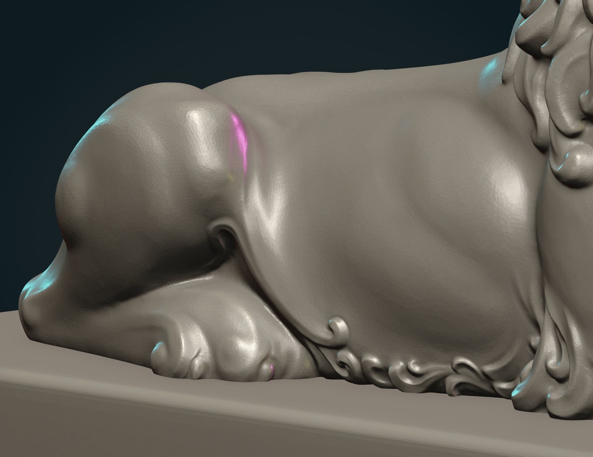 Lion Sculpture 3D print model_16