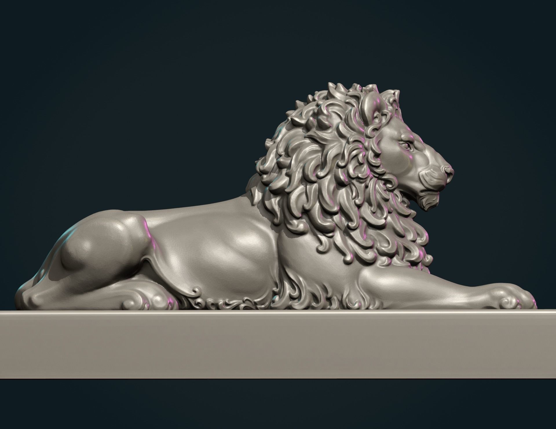 Lion Sculpture 3D print model_15