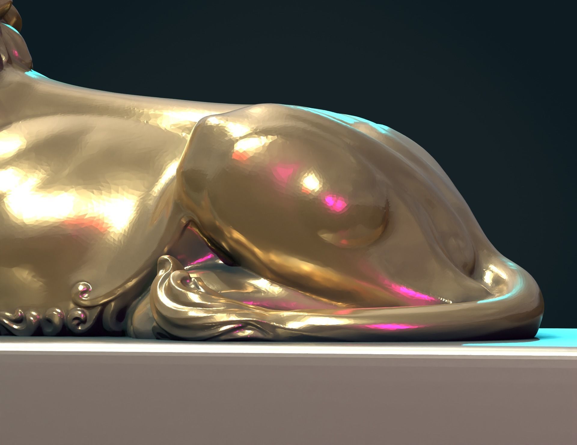 Lion Sculpture 3D print model_11