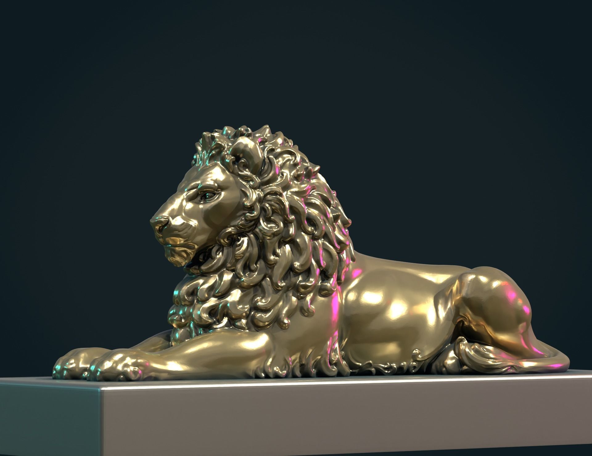 Lion Sculpture 3D print model_12
