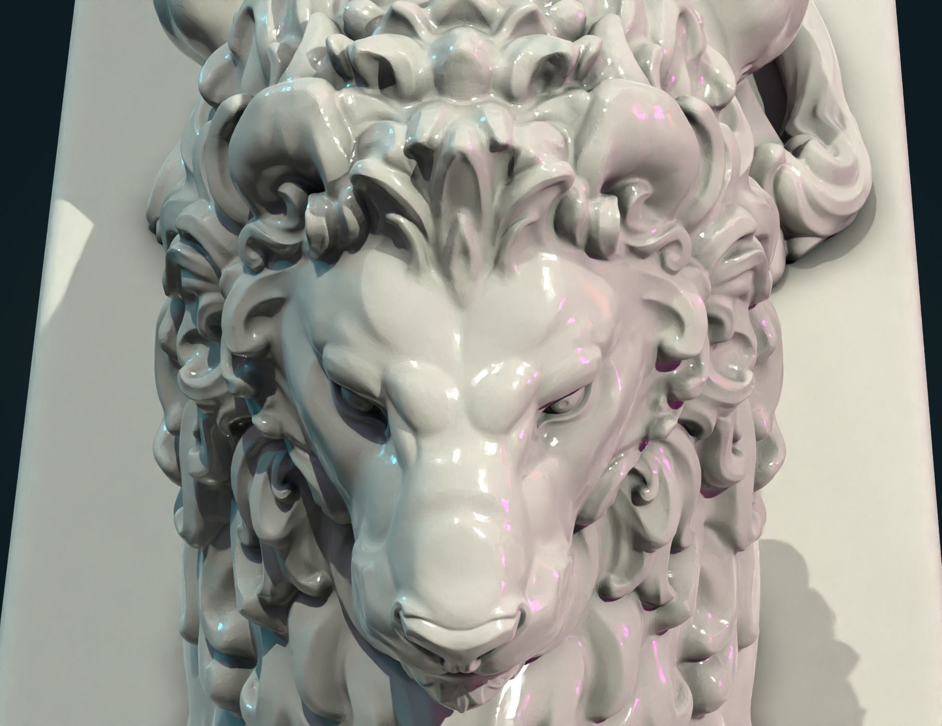 Lion Sculpture 3D print model_9