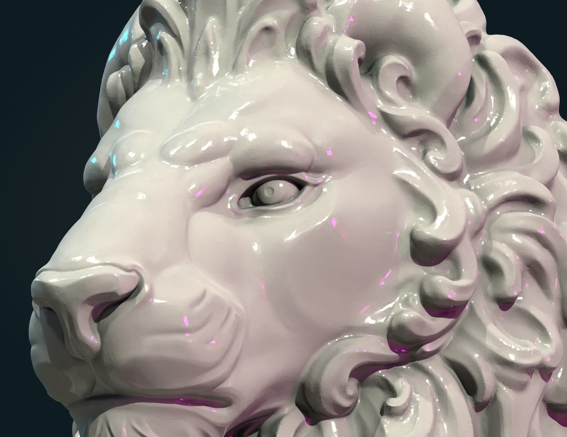 Lion Sculpture 3D print model_7
