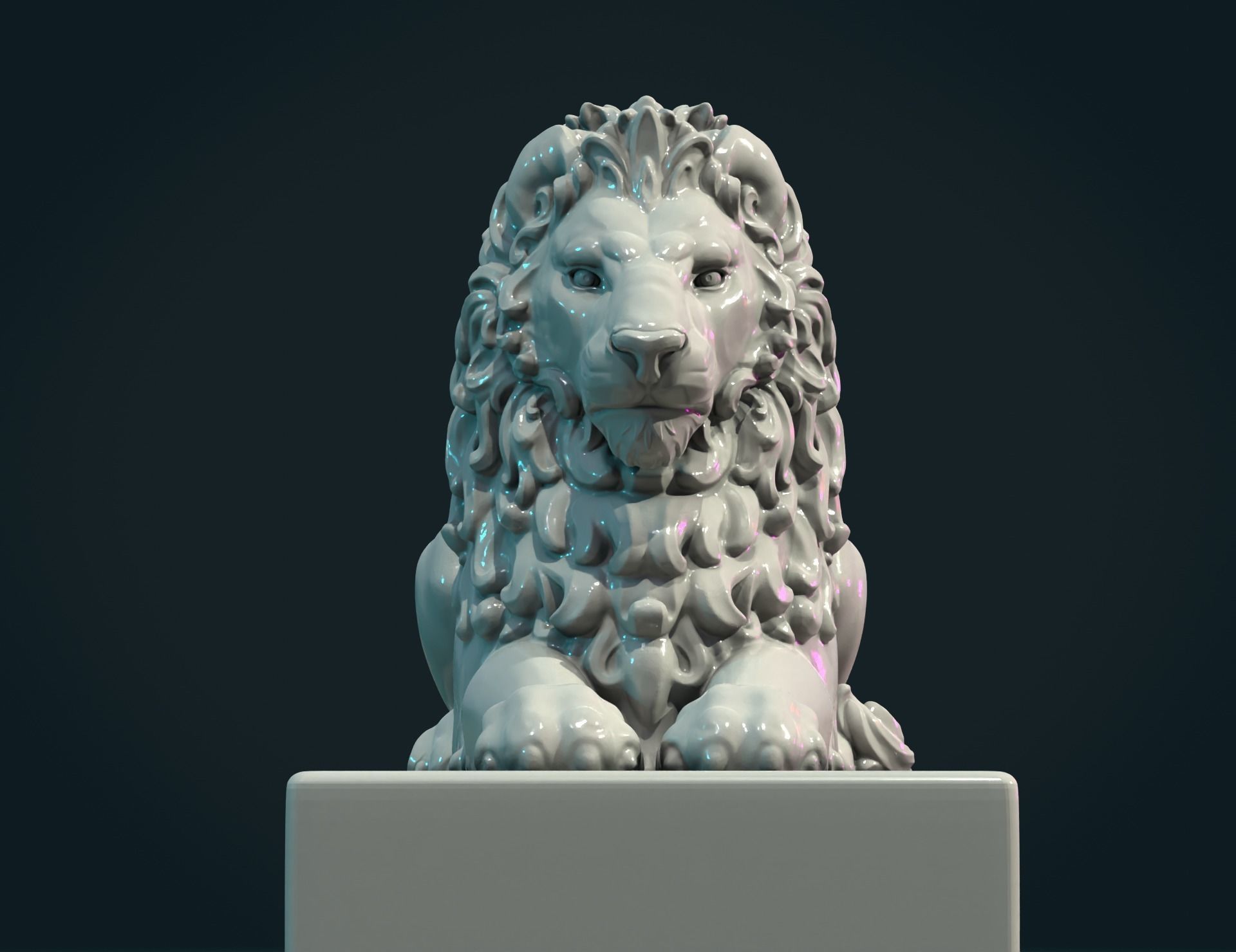 Lion Sculpture 3D print model_4