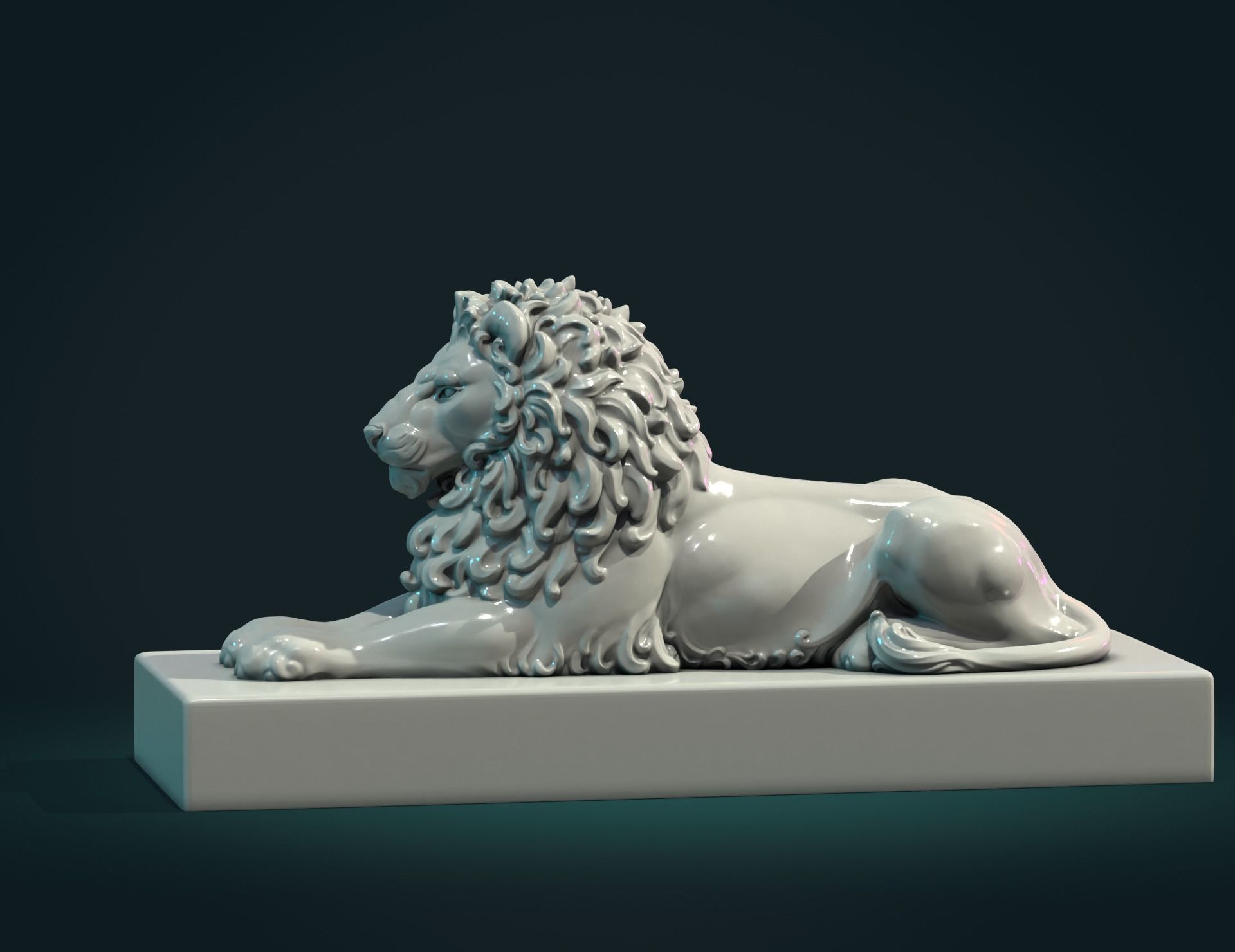 Lion Sculpture 3D print model_2