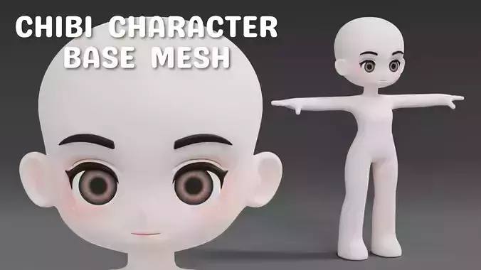 Chibi Character Base Mesh 3D model