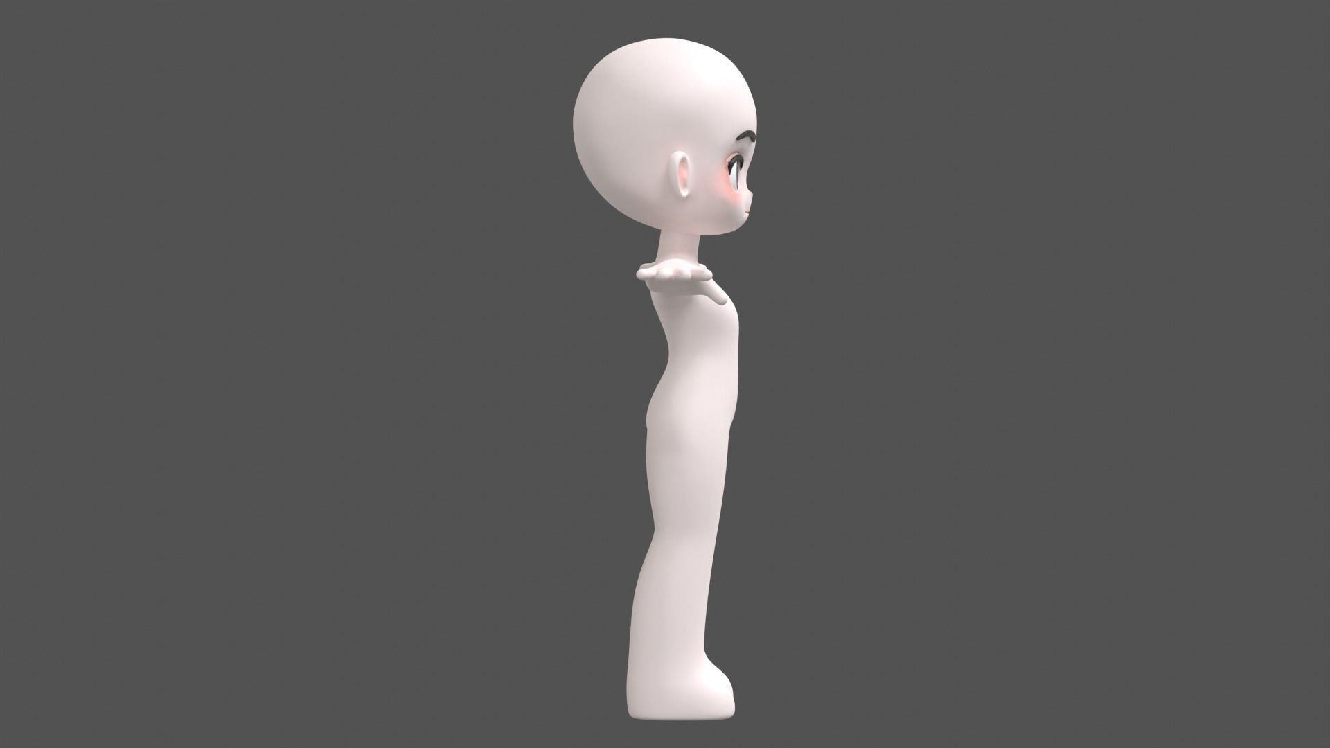 Chibi Character Base Mesh 3D model_9