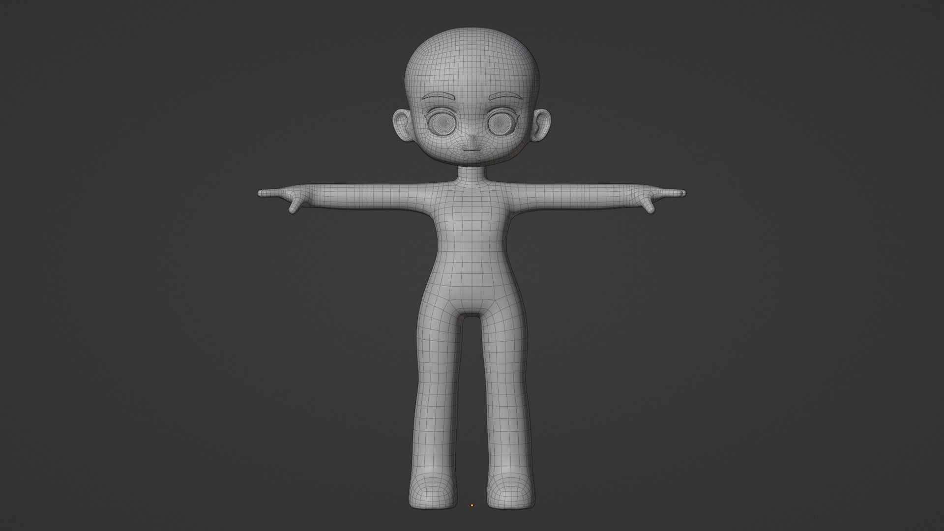 Chibi Character Base Mesh 3D model_15