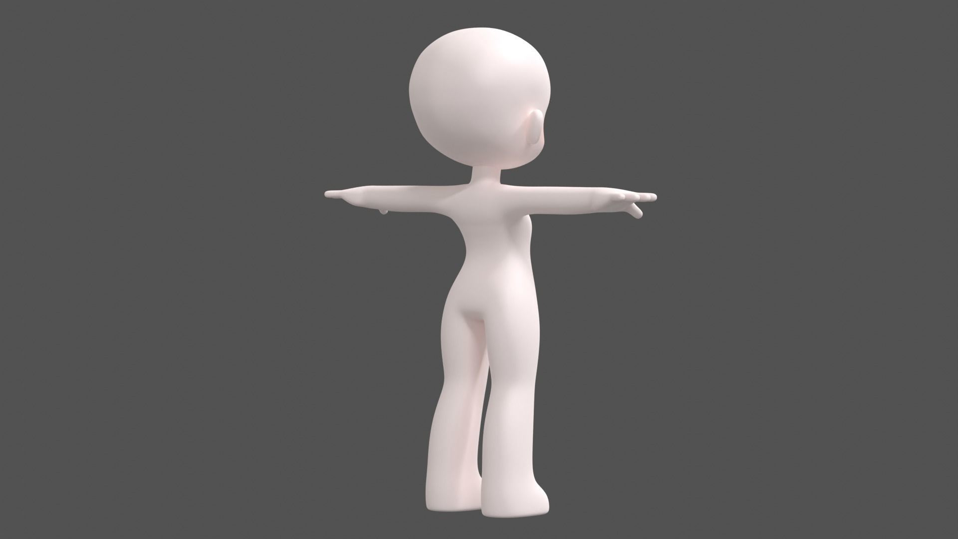 Chibi Character Base Mesh 3D model_10